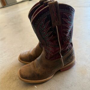 Ariat Burgundy and Brown Leather Boots
